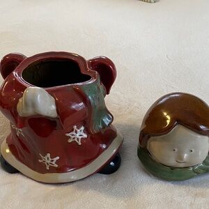 Festive Santa Claus Ceramic cookies jar